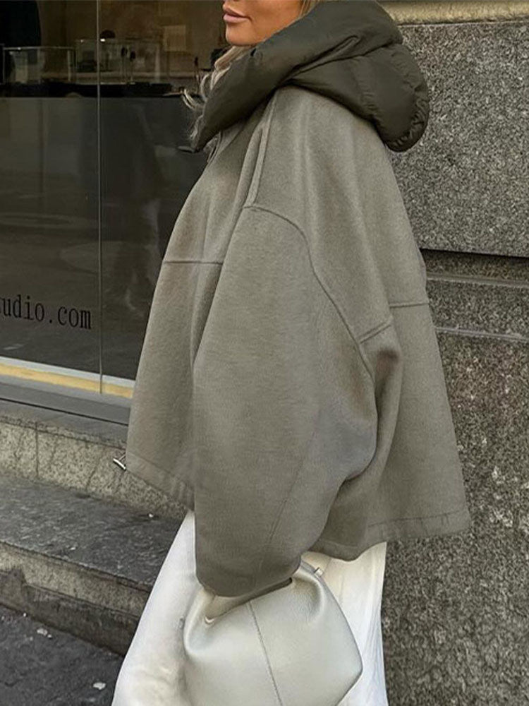 Rosalie – damski, elegancki płaszcz w stylu streetwearowym z kapturem