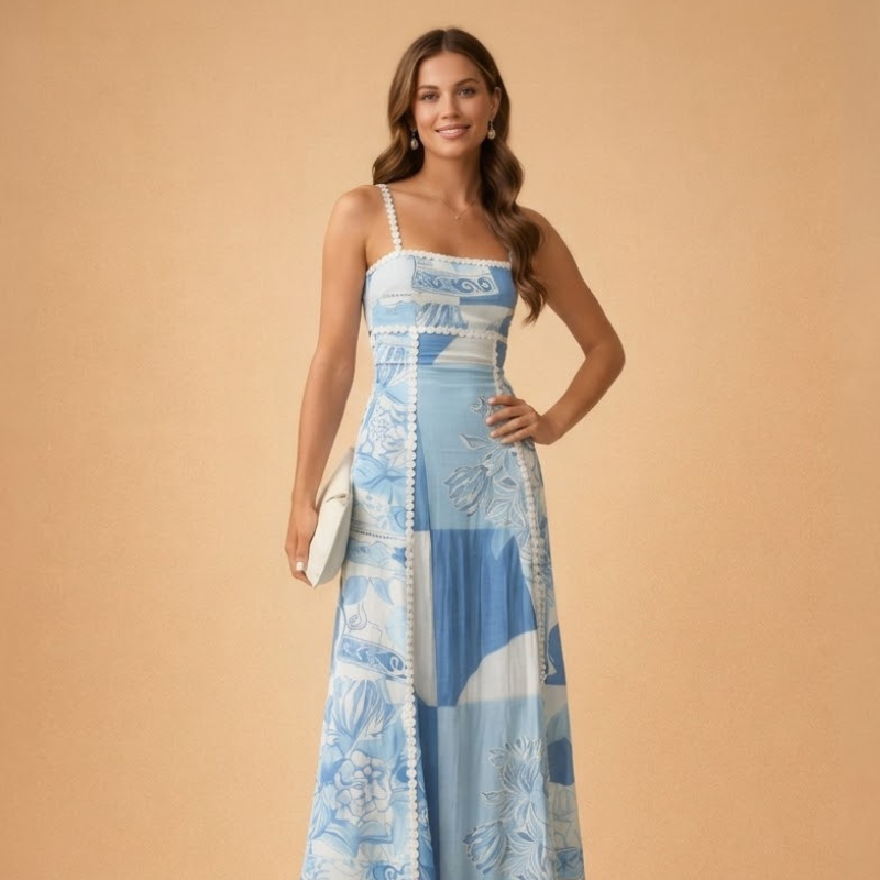 Caley | elegancka sukienka maxi damska z kokardą na plecach