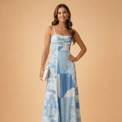 Caley | elegancka sukienka maxi damska z kokardą na plecach
