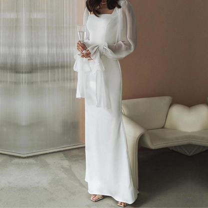 Lilla | Sukienka damska ślubna maxi o eleganckim kroju, długa i zwiewna