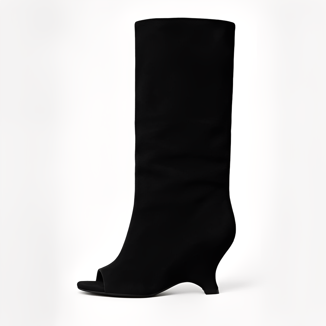 Cally - Stylowe wysokie buty z otwartym noskiem dla kobiet