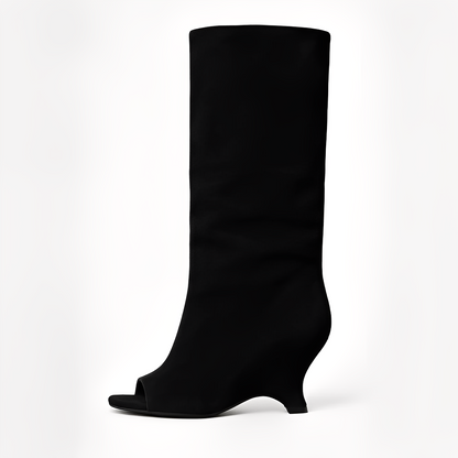Cally - Stylowe wysokie buty z otwartym noskiem dla kobiet