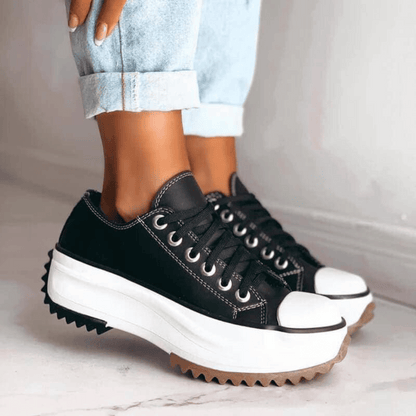 Lena - Damska ortopedyczne sneakersy na platformie | Sznurowane