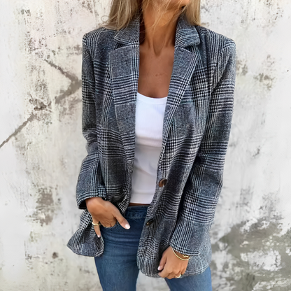 Callie - Damski formalny blezer w kratkę