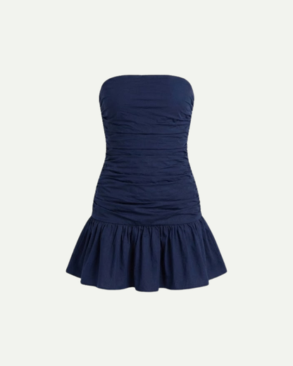 Dimity | Marielle – damska mini sukienka bez ramiączek – elegancka letnia sukienka wieczorowa
