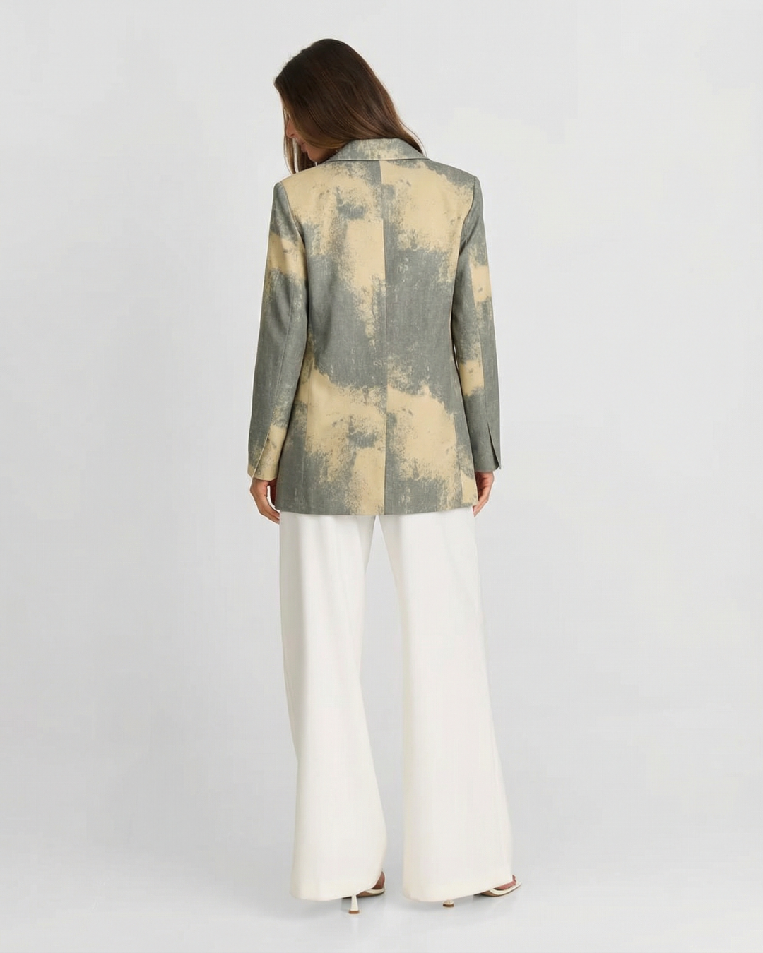 Colette | Szara oversize’owa marynarka damska w efekt tie-dye