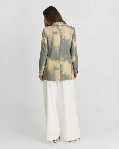Colette | Szara oversize’owa marynarka damska w efekt tie-dye