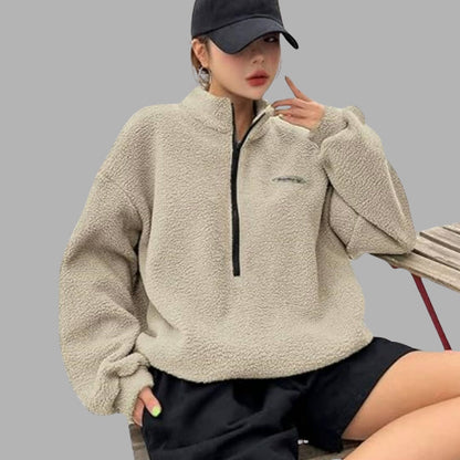 Chara | Sweter damski oversize z długim rękawem, stójka