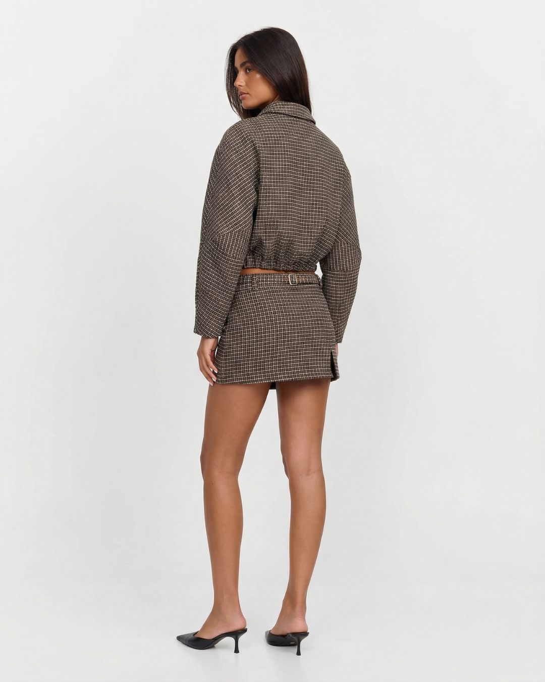 Josephine | Komplet damski co-ord z krótką kurtką i mini spódnicą