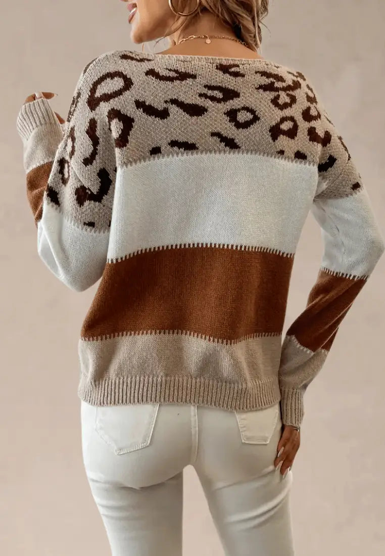 Blythe | Beżowo-brązowy sweter damski