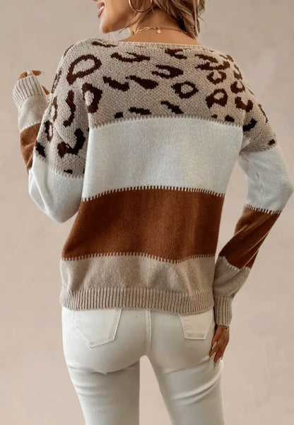 Blythe | Beżowo-brązowy sweter damski