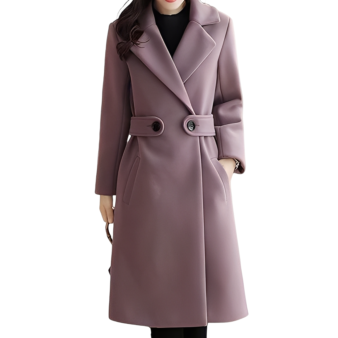 Julia | Elegancki damski płaszcz wełniany do kolan