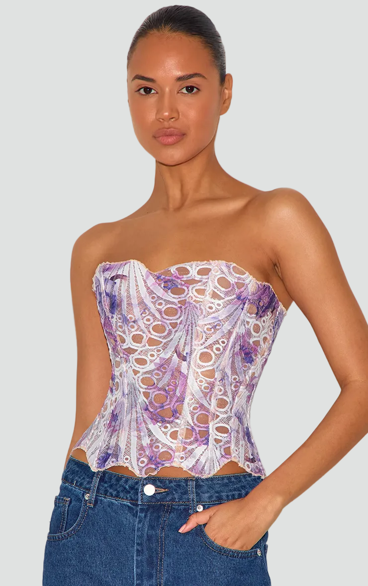 Margaretta | Top bustier damski koronkowy bez ramiączek w eleganckim stylu