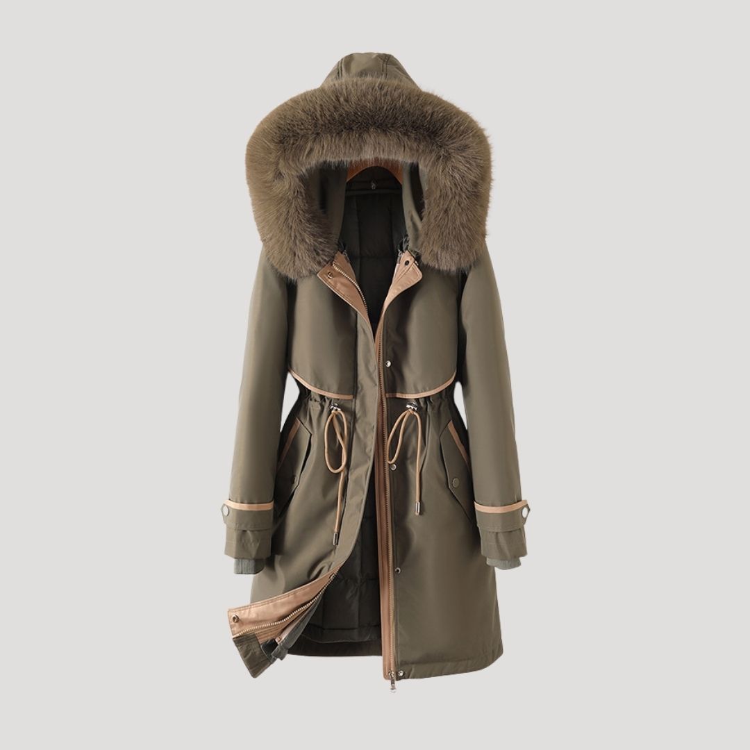 Darla - Długa damska parka z futrem – zimowa