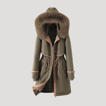 Darla - Długa damska parka z futrem – zimowa