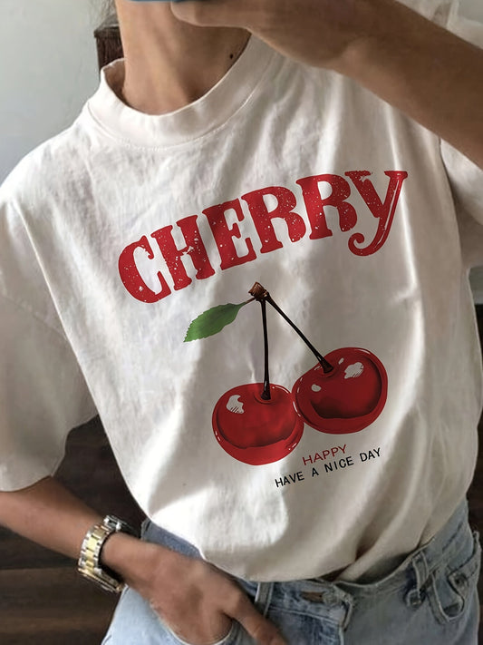 Averiella - Damska Koszulka z Nadrukiem Wisienek "Cherry"