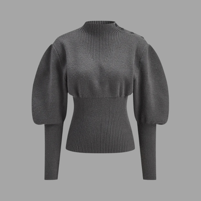 Jack | krótki sweter damski z bufiastymi rękawami, przytulny i wyrazisty krój
