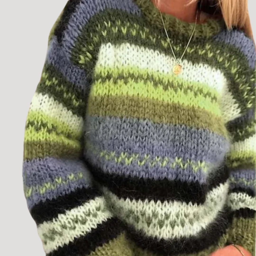Alanna - Oversize’owy dzianinowy damski sweter – zimowy