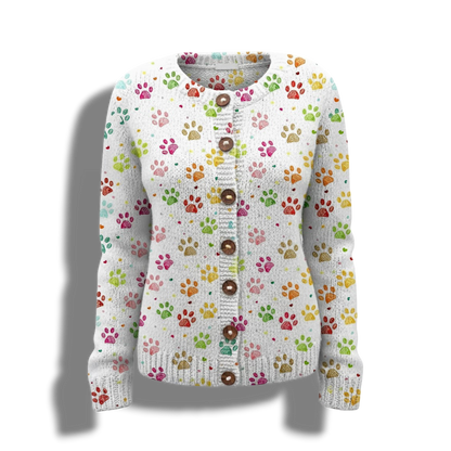 Leah - Kolorowy Kardigan W Kwiaty – Stylowy Przytulny Sweter Dzianinowy