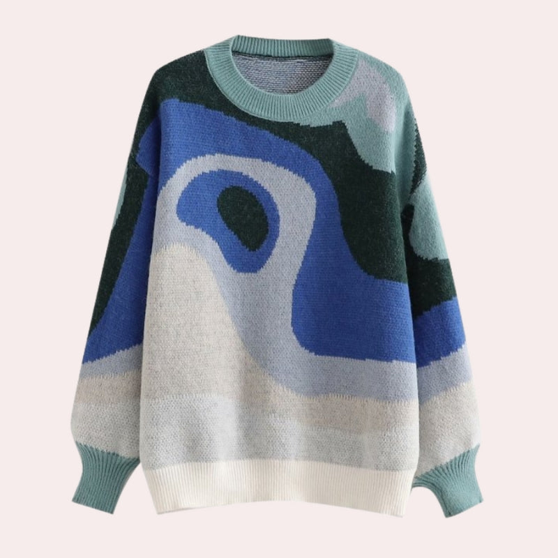 Maureen – sweter z długim rękawem i okrągłym dekoltem
