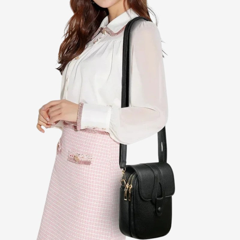 Alfreda - Torba crossbody z odpinanym paskiem i wieloma kieszeniami zapinanymi na zamek błyskawiczny