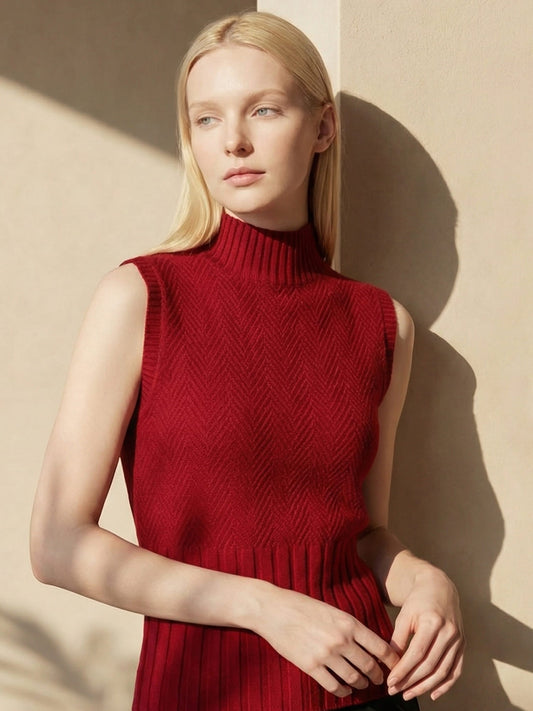 Rose | Dzianinowy top damski Brienna w wygodnym, codziennym stylu