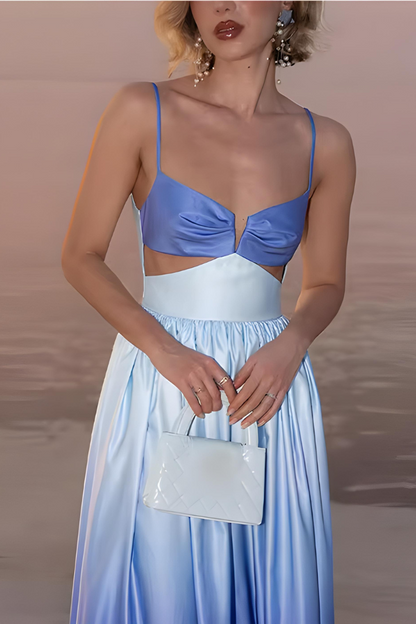 Barbara | sukienka maxi damska koktajlowa ombre z dekoltem sweetheart