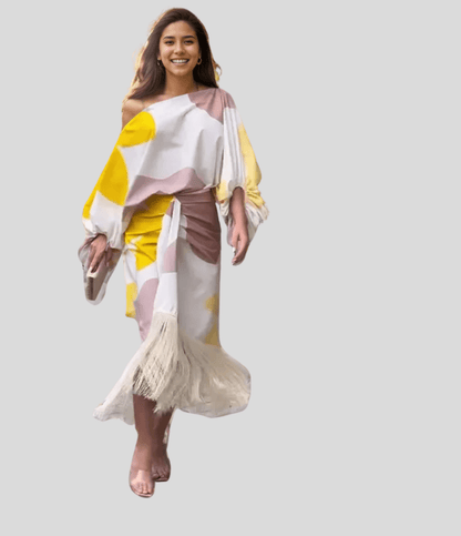 Jenna | Wydrukowany Zestaw Dwuczęściowy | Dopasowany, Lekka Tkanina