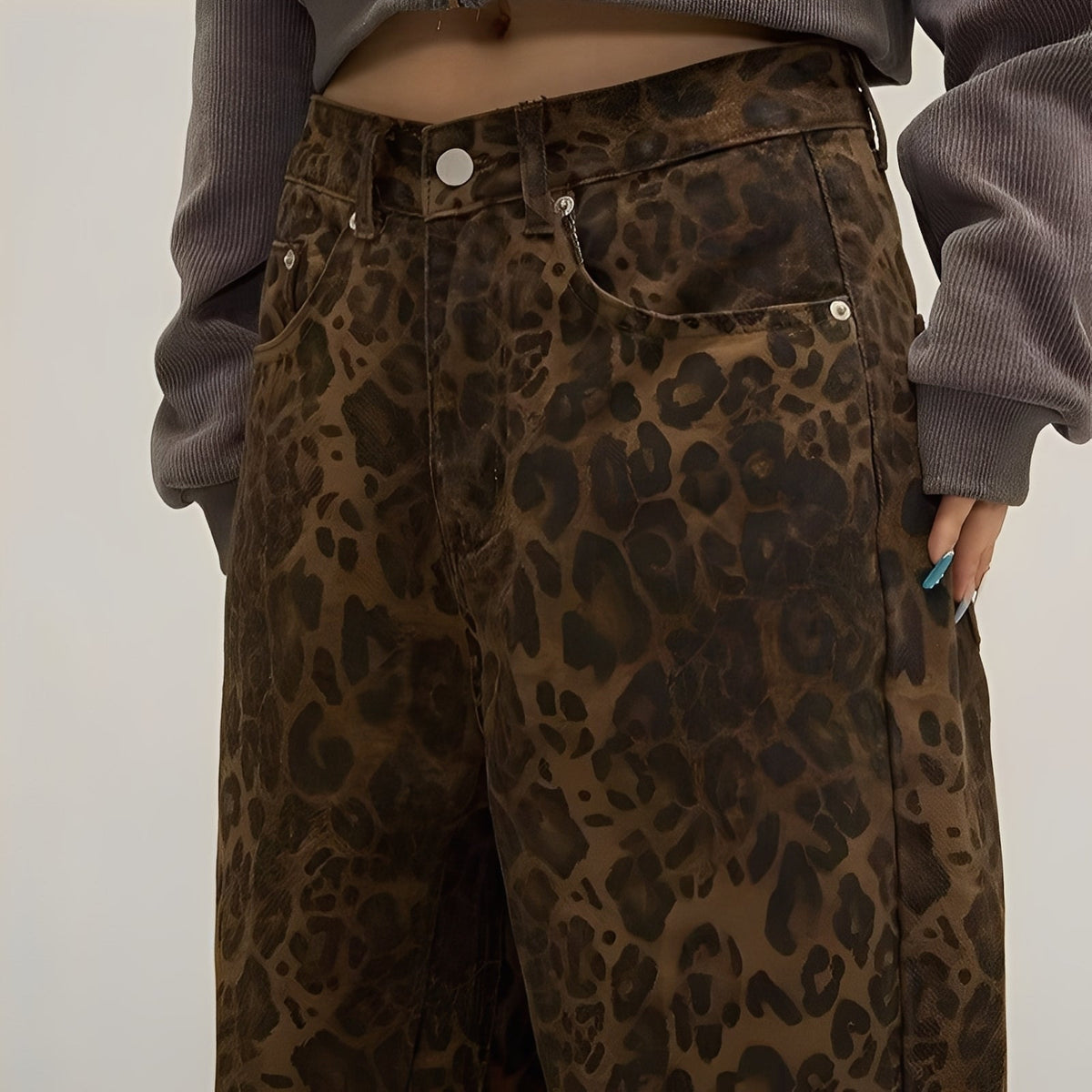 Riley - Stylowe drukowane baggy jeans dla kobiet