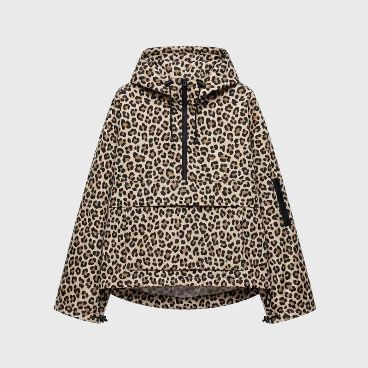 Medea | Damski oversize anorak z półzamkiem i przednią kieszenią typu kangurka