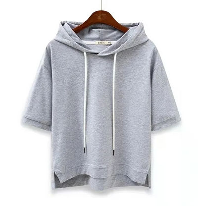 Eudora | Bluza damska z kapturem z krótkim rękawem, casualowa i lekka