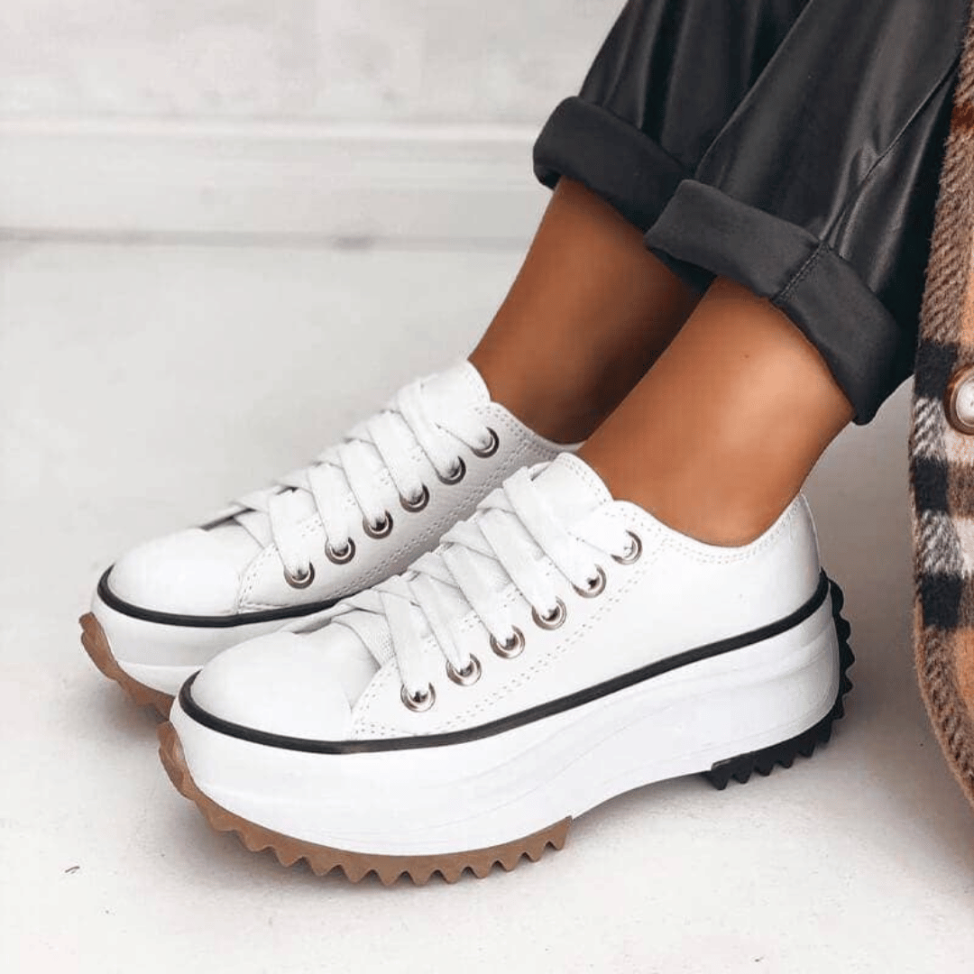 Lena - Damska ortopedyczne sneakersy na platformie | Sznurowane