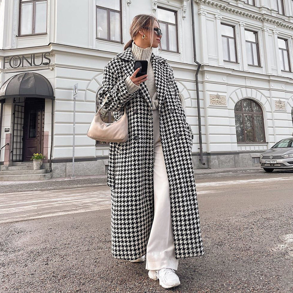 Mabel – Płaszcz damski w pepitkę oversize