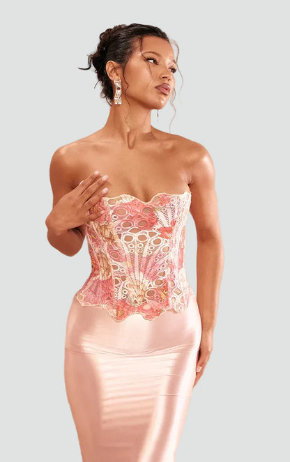 Margaretta | Top bustier damski koronkowy bez ramiączek w eleganckim stylu