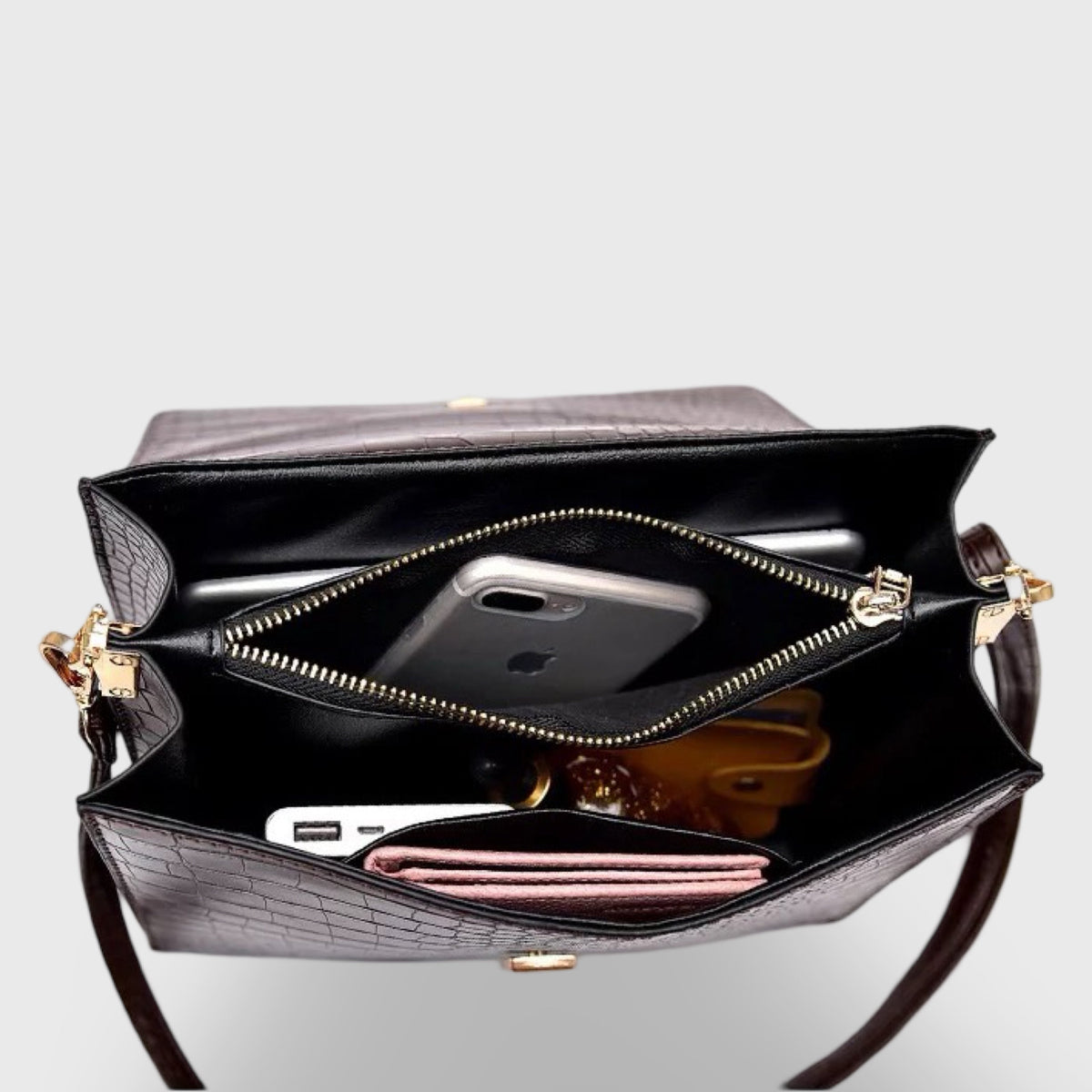 Carlene | Mała damska torebka crossbody ze skóry ekologicznej tłoczonej