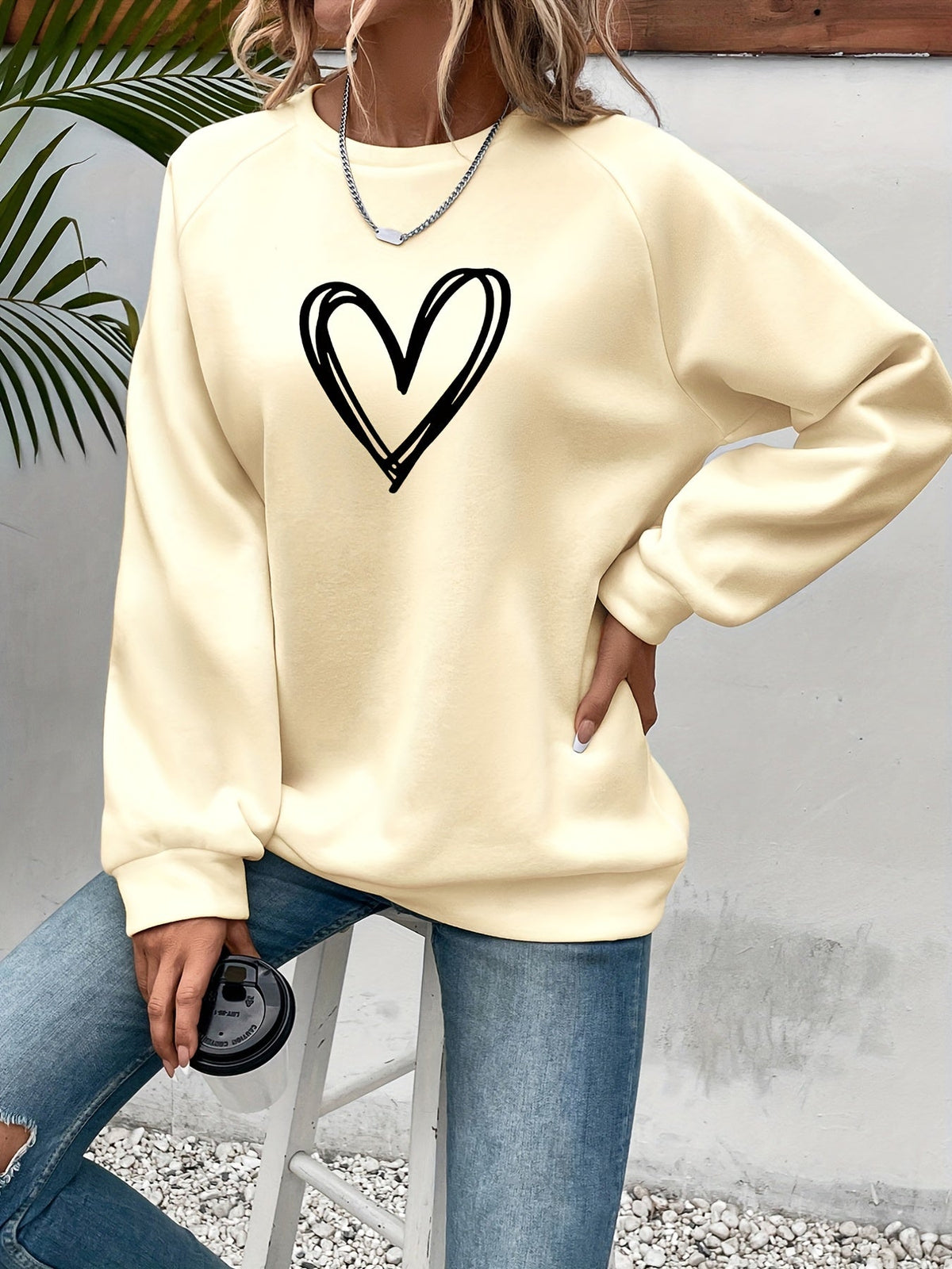Darcy - Damska Sweter Codzienny | Motyw Serca