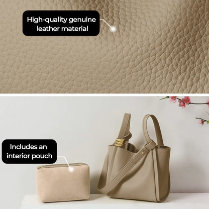 Laura | Skórzana damska torebka mini typu bucket crossbody