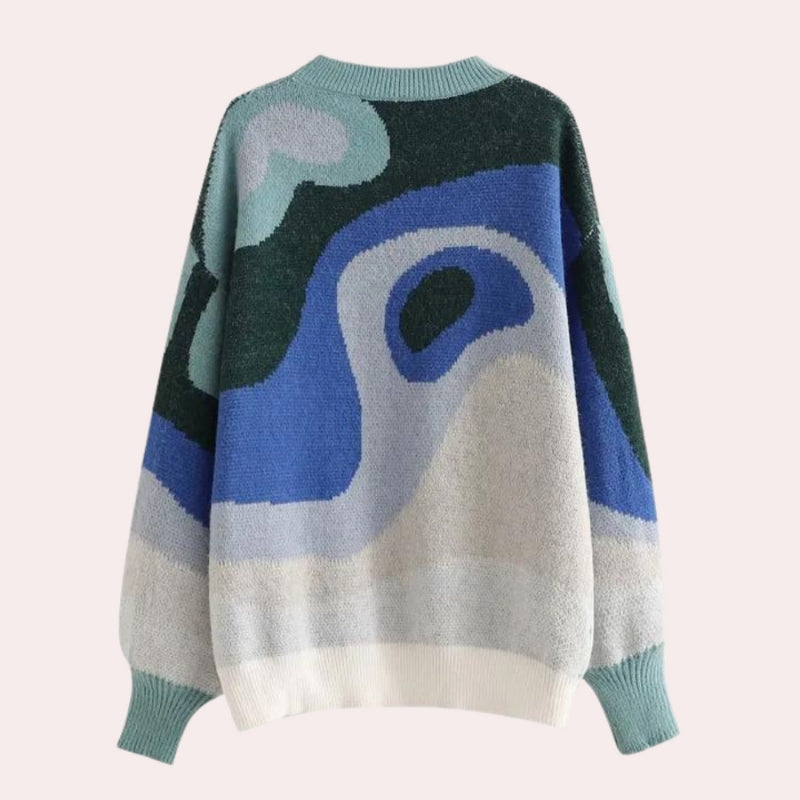 Maureen – sweter z długim rękawem i okrągłym dekoltem