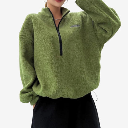 Chara | Sweter damski oversize z długim rękawem, stójka