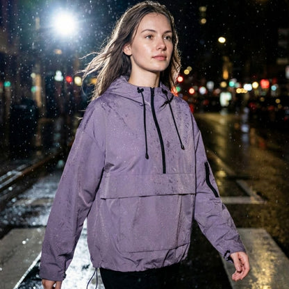 Medea | Damski oversize anorak z półzamkiem i przednią kieszenią typu kangurka