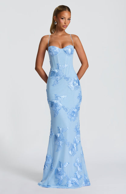 Karly | sukienka maxi damska elegancka na ramiączkach, idealna na wesele i lato