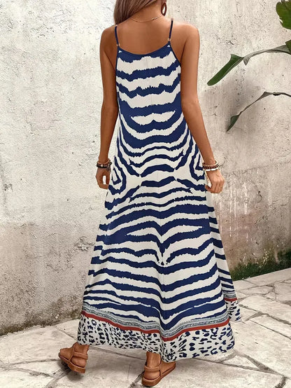 Lillian | Damska suknia wieczorowa maxi w panterkę