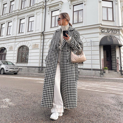 Mabel – Płaszcz damski w pepitkę oversize