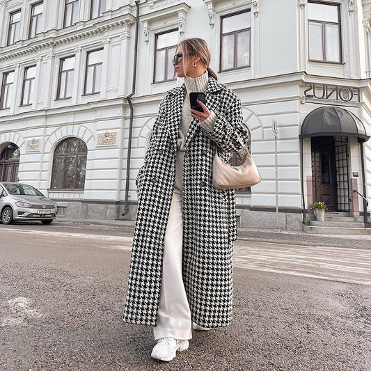 Mabel – Płaszcz damski w pepitkę oversize