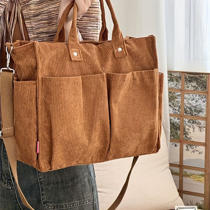 Serafina - Damska Torba Shopper | Duża z Przednimi Kieszeniami