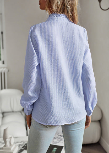 Irene | Damska elegancka bluzka z cienkiej tkaniny z falbanami, stylowa lekka
