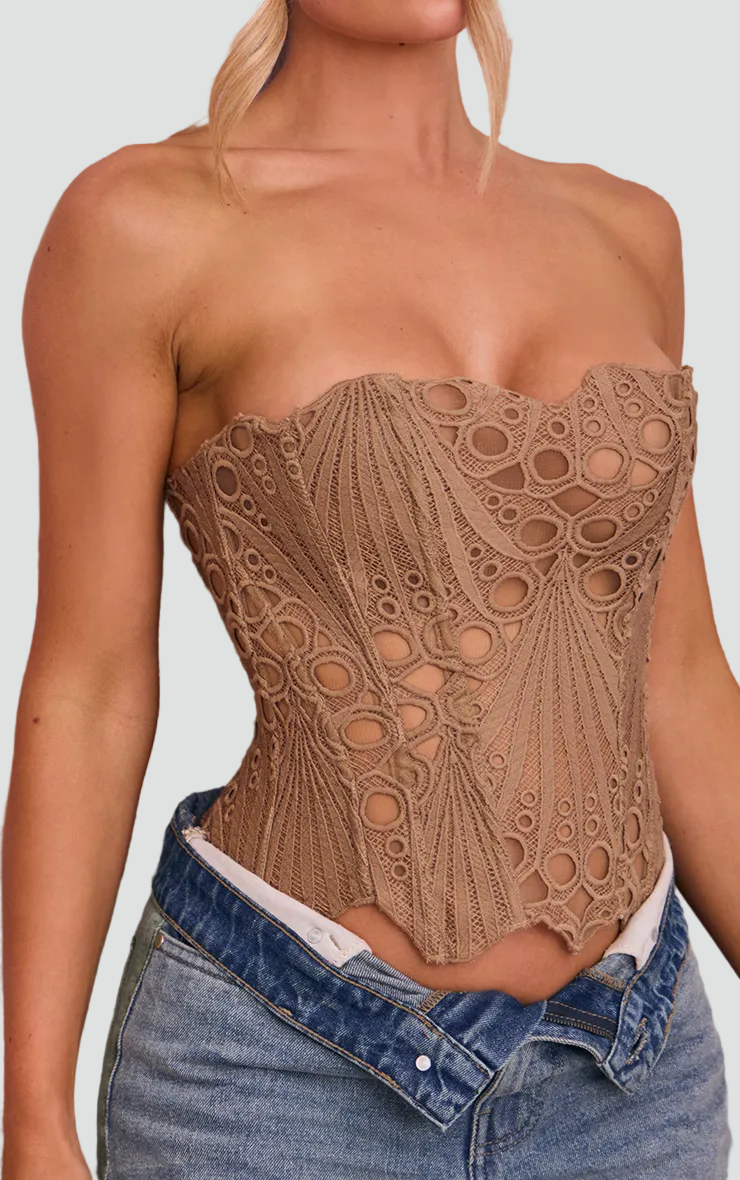 Margaretta | Top bustier damski koronkowy bez ramiączek w eleganckim stylu