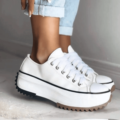 Lena - Damska ortopedyczne sneakersy na platformie | Sznurowane