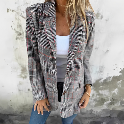 Callie - Damski formalny blezer w kratkę