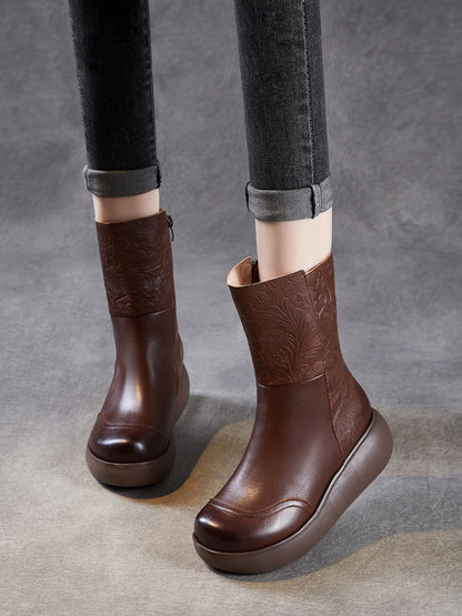 Beverly | Damskie vintage botki skórzane
